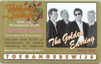 Golden Earring ticket Veldhoven show September 19, 2009
